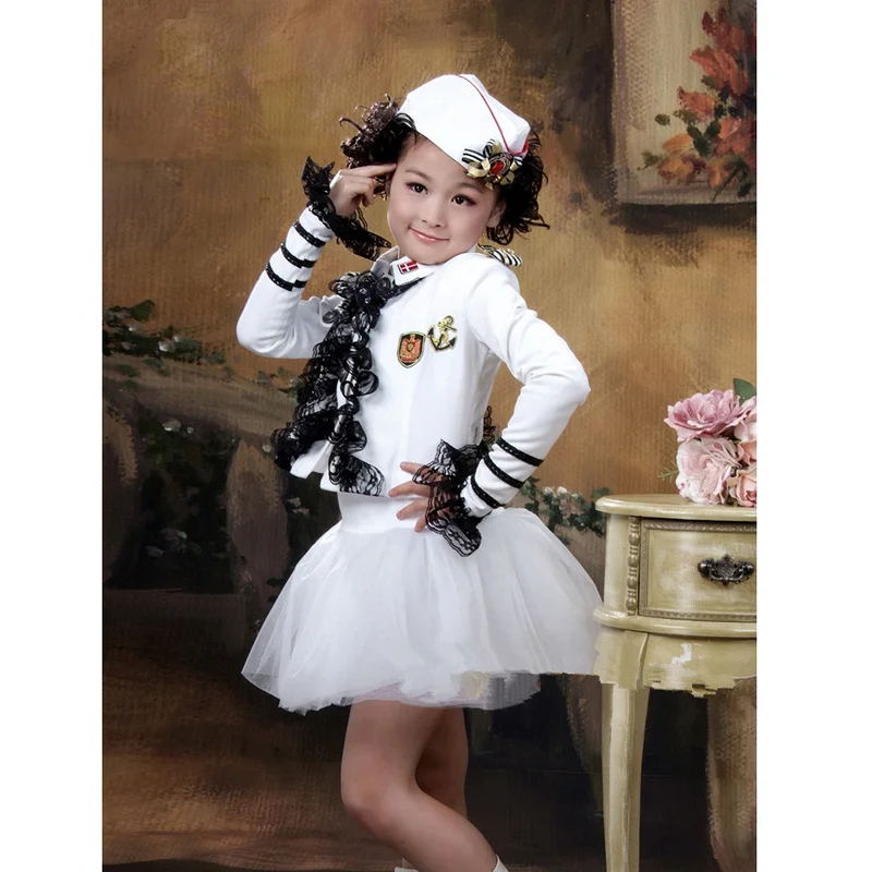 

Kids Cosplay Costume Little Navy Isabel Colonel Children Girls Stage Performance Clothing Little Sailor Garment