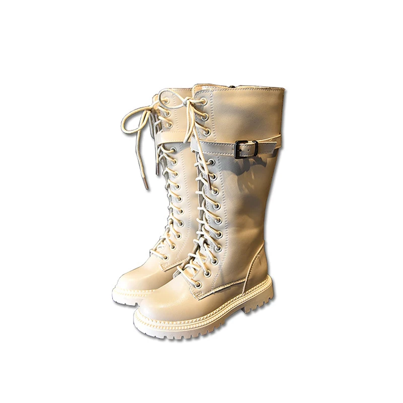 Новые осенние детские сапоги до колена Детские принцессы Обувь из искусственной