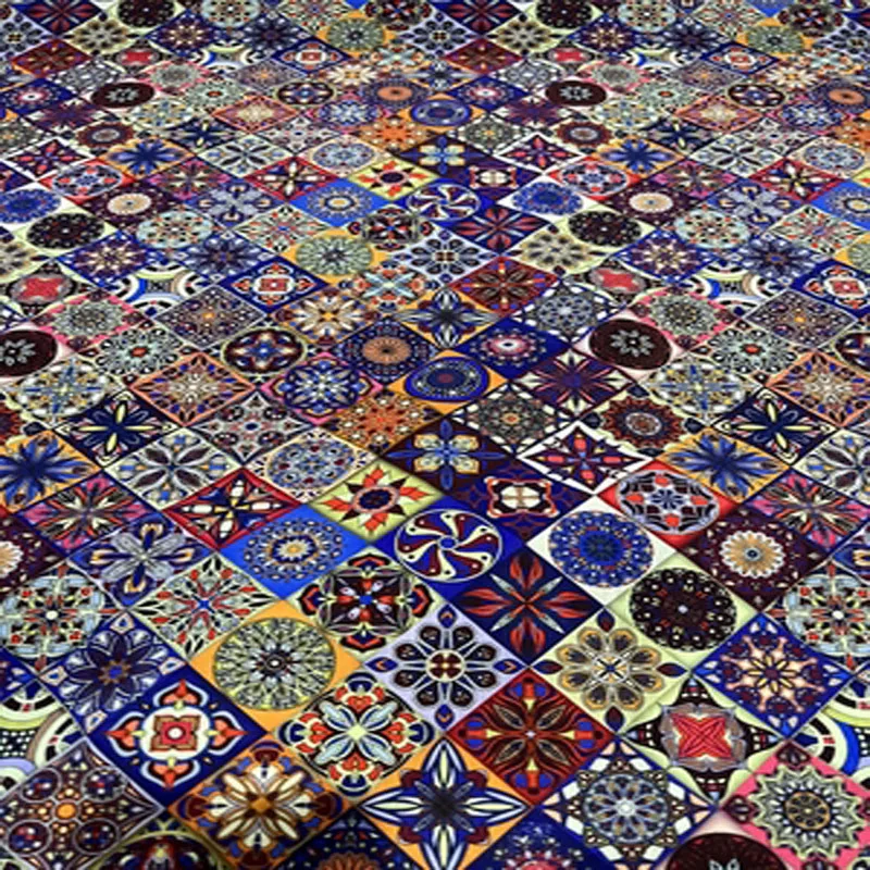 

Новый африканский дизайн, хлопковая ткань в клетку с геометрическим принтом, с несколькими бриллиантами, 50x105 см, дизайн 008, ткань в стиле пэч...