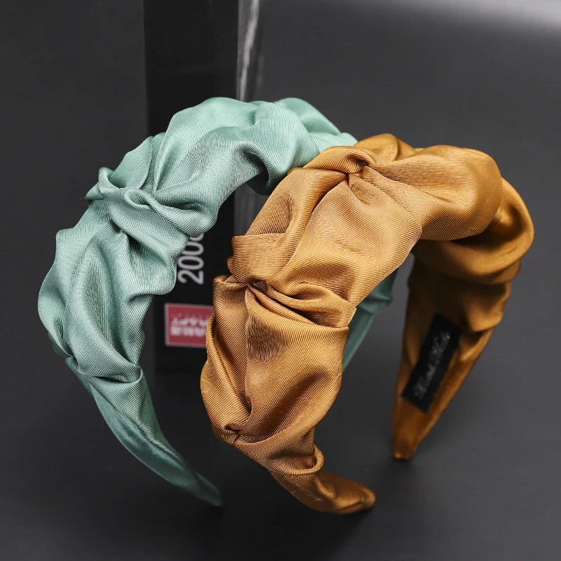 

New Wide-brim Women Headbands Korean Hairband Girls Vintage Solid Fold Headwear Hair Accessories