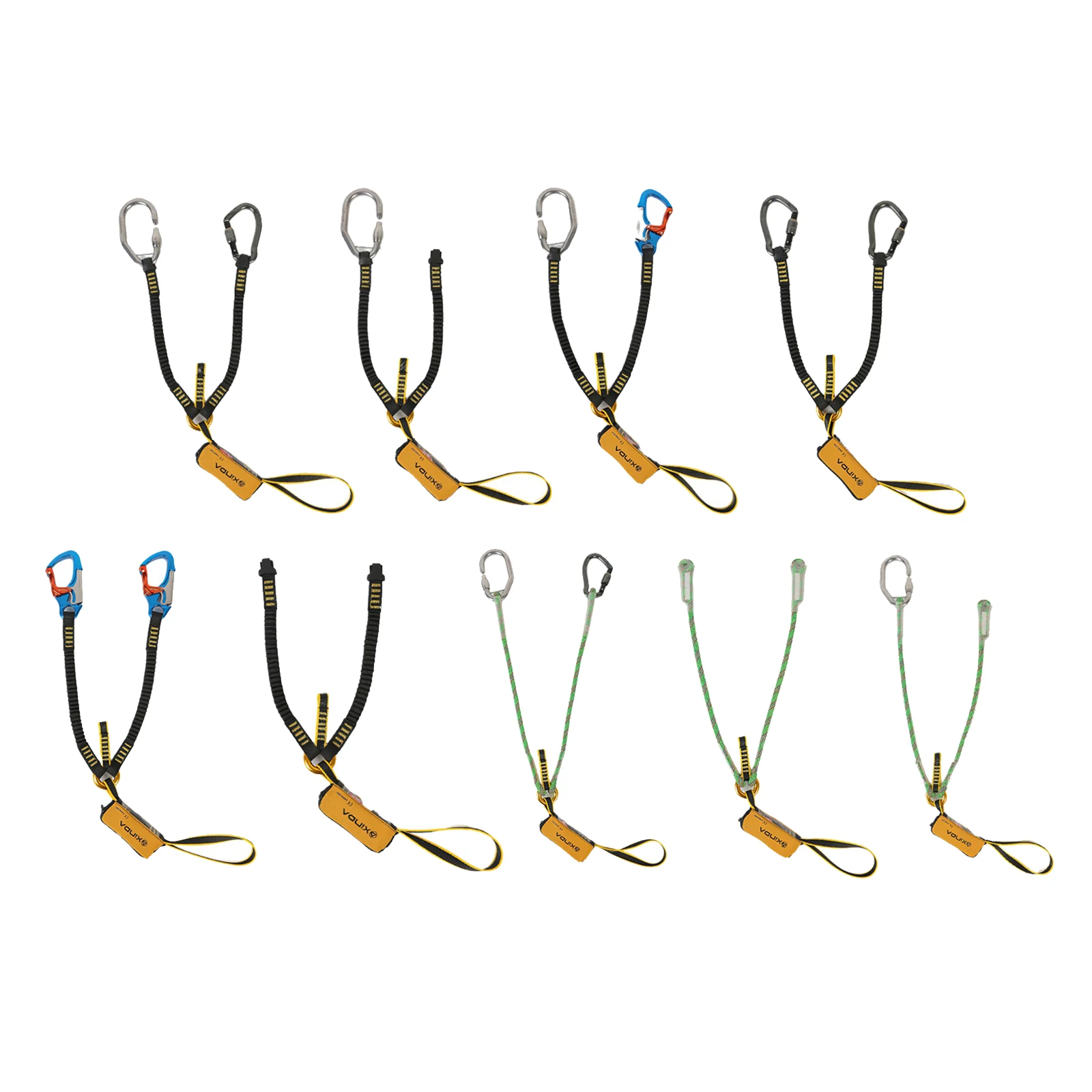 

Ремень безопасности для скалолазания, эластичный шнурок с карабинами, строительный ремень безопасности для скалолазания, буферный ремешок...