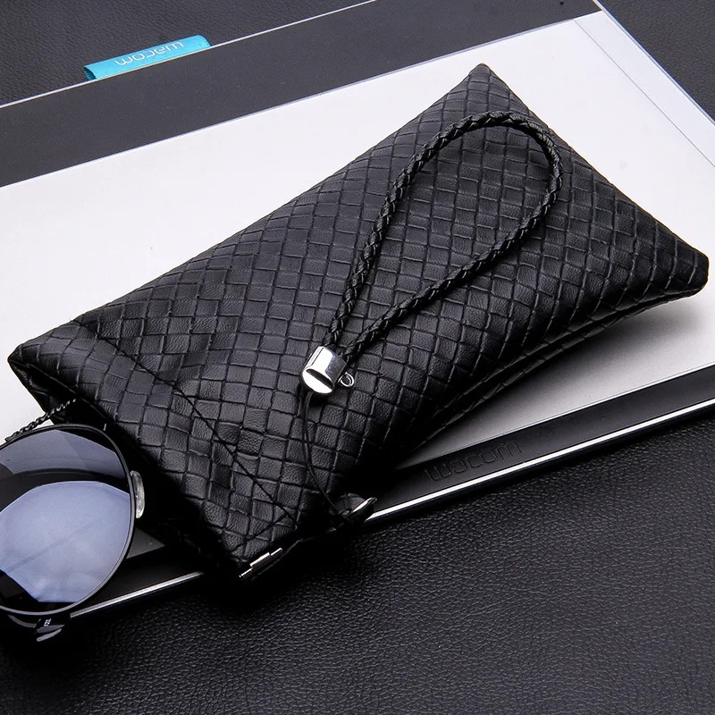 

Leather glasses storage bag European style jewelry leather storage