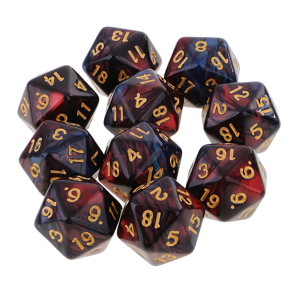 20 Двусторонняя D20 кубики двойной Цвета кости для игры DND D &amp ролевые настольные