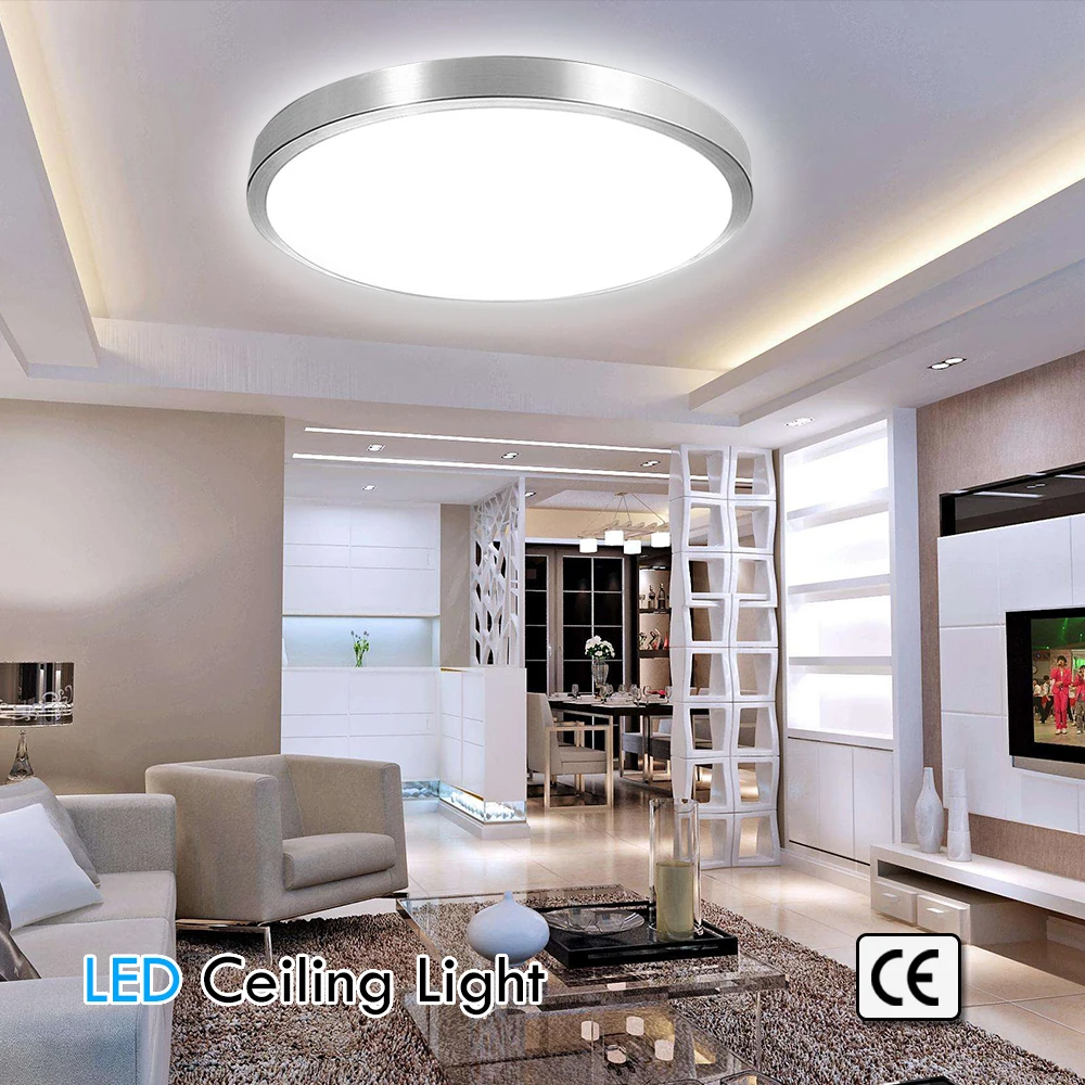 

Modern Living Room LED Ceiling light Lamps 36W 24W 18W 12W Plafon Lamps Lights Single Layer Aluminum Edge Design Decorative Lamp