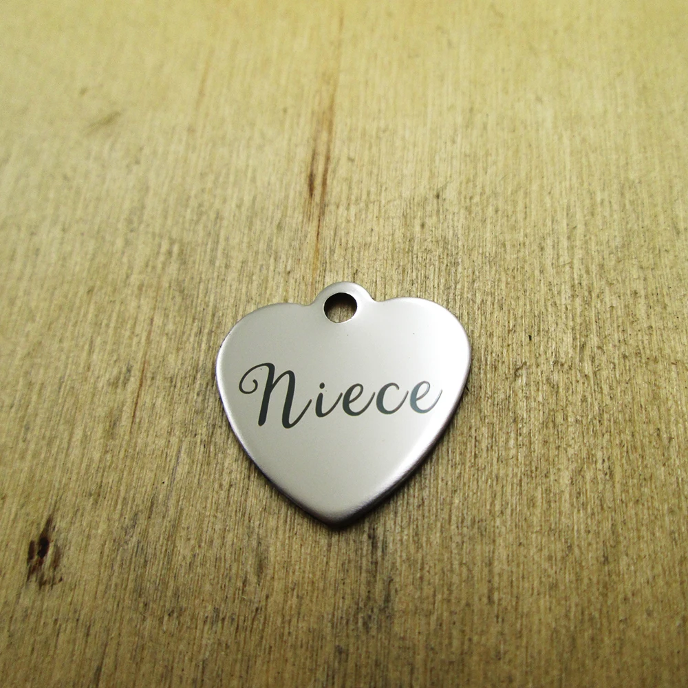 10 шт./лот семья племянницы подвески из нержавеющей стали с лазерной гравировкой