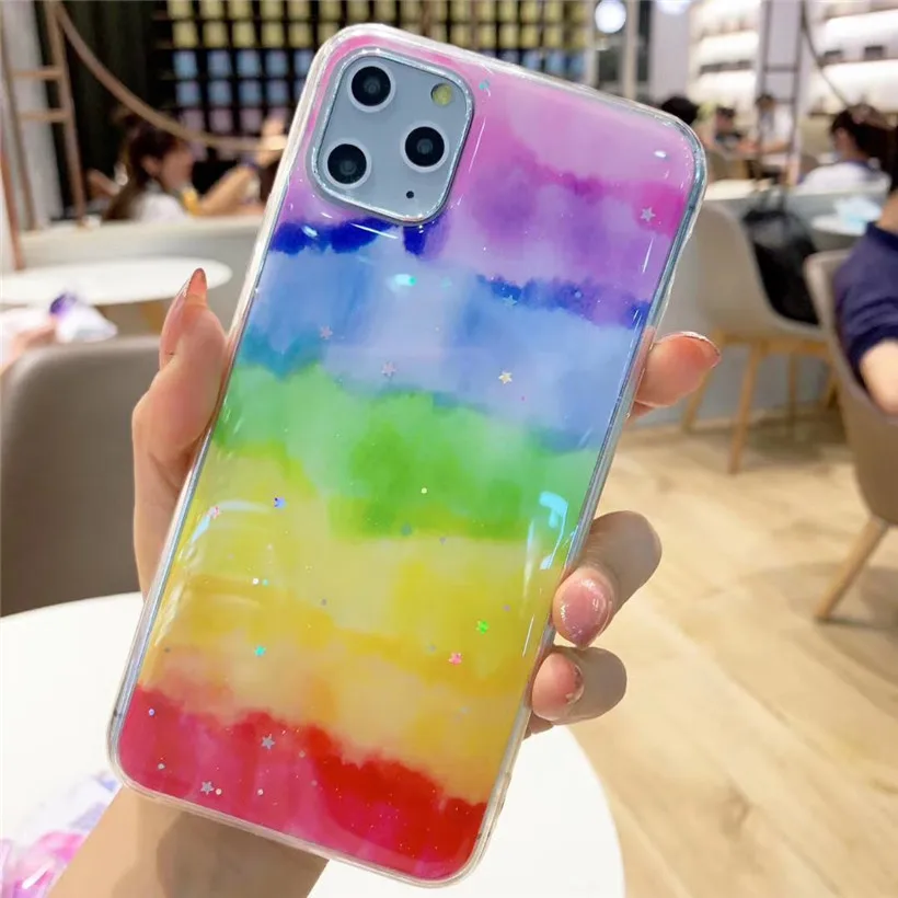 Блестящий Радужный ЧЕХОЛ ДЛЯ VIVO S5 X20 X9 Y97 Y93 Y85 Y67 Y66 чехол для силиконовый мягкий ТПУ
