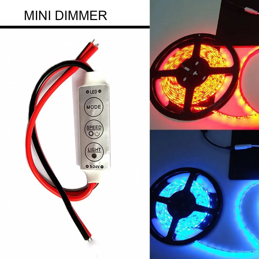 

Dimmer Mini 5V 12A LED Dimmer Remote Controller For Single Color 5050/3528 Led Strips Brightness Dimmer Automatic Memory