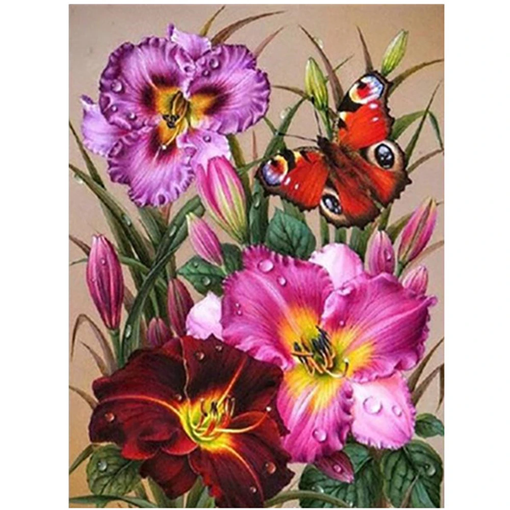 

Набор для вышивки крестиком 11CT с яркими цветами, набор для рукоделия, хлопковая нить, холст с принтом для дома, оптовая продажа