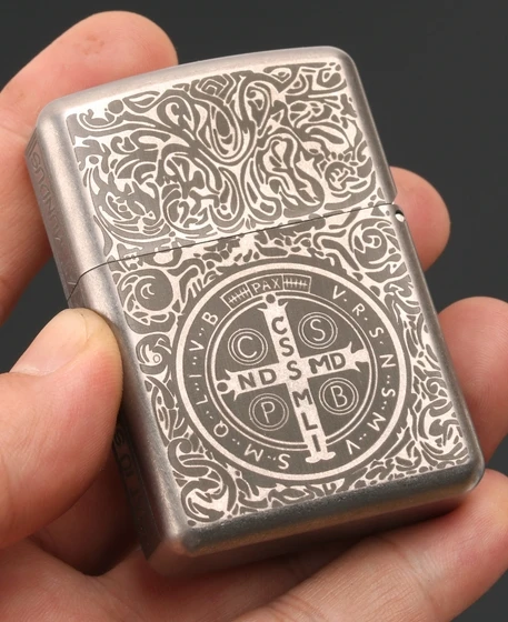 Зажигалка ручной работы TC4 из титанового сплава ZG1877 натуральный камень Иисус