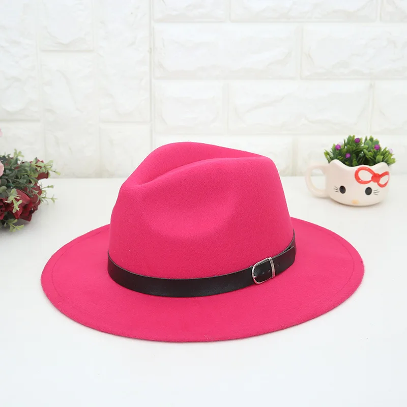 

2021 Warm Woolen Vintage Hat Wholesale Simple Plain Women's Dress Hat Monochrome Embossed New Top Hat Autumn and Winter