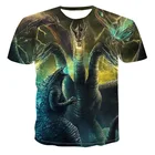 Футболка мужская с 3d-рисунком дракона, модная повседневная футболка с круглым вырезом и принтом животных, уличная одежда большого размера, лето 2021