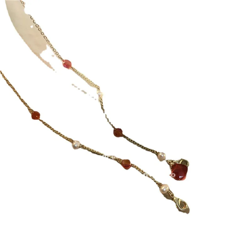 

2021 Mask chain freshwater pearl Hollow butterfly chain mask anti-drop chain Holder Necklace