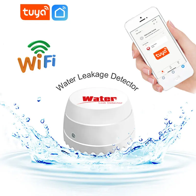 

5pcs Tuya Home Wifi Water Detector Leakage Sensor Alarm Leak Detector Sound Smart APP Flood Alert Intrusion Detector
