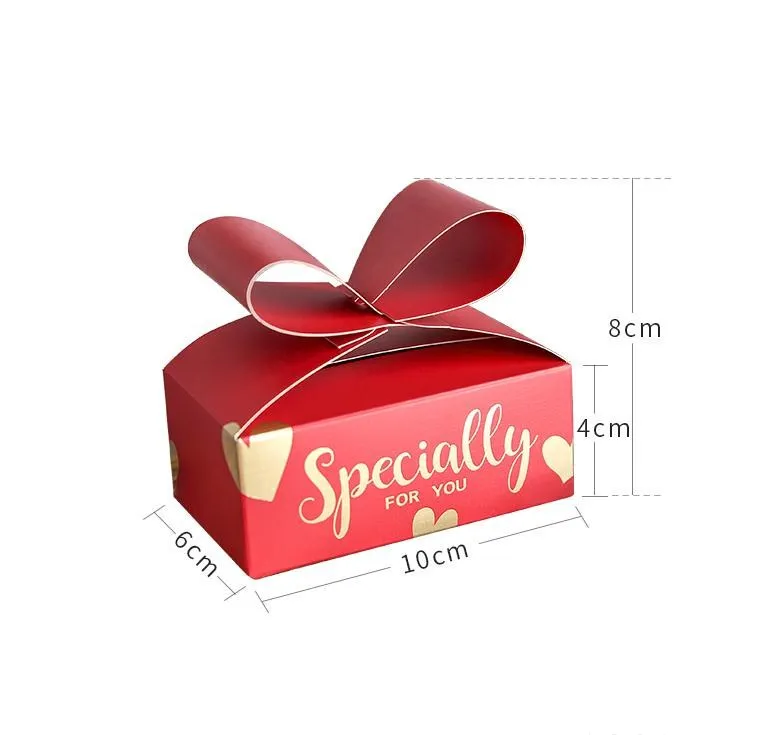 Изумрудная/Розовая/красная Свадебная коробка вечерние коробки для конфет на