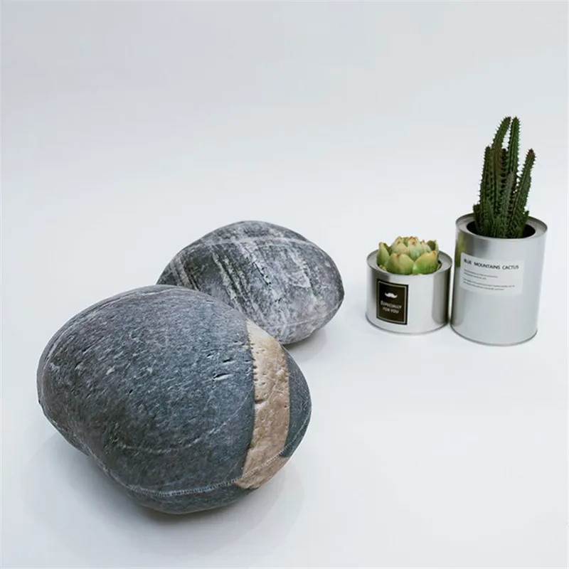 6 шт. однотонная креативная подушка из камня с имитацией гальки хлопковая белая