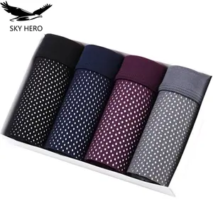 4 шт.лот, мужское нижнее белье, трусы-боксеры, крутые шелковые трусы из дышащего сетчатого бамбука, сексуальные тонкие мужские шорты Cueca