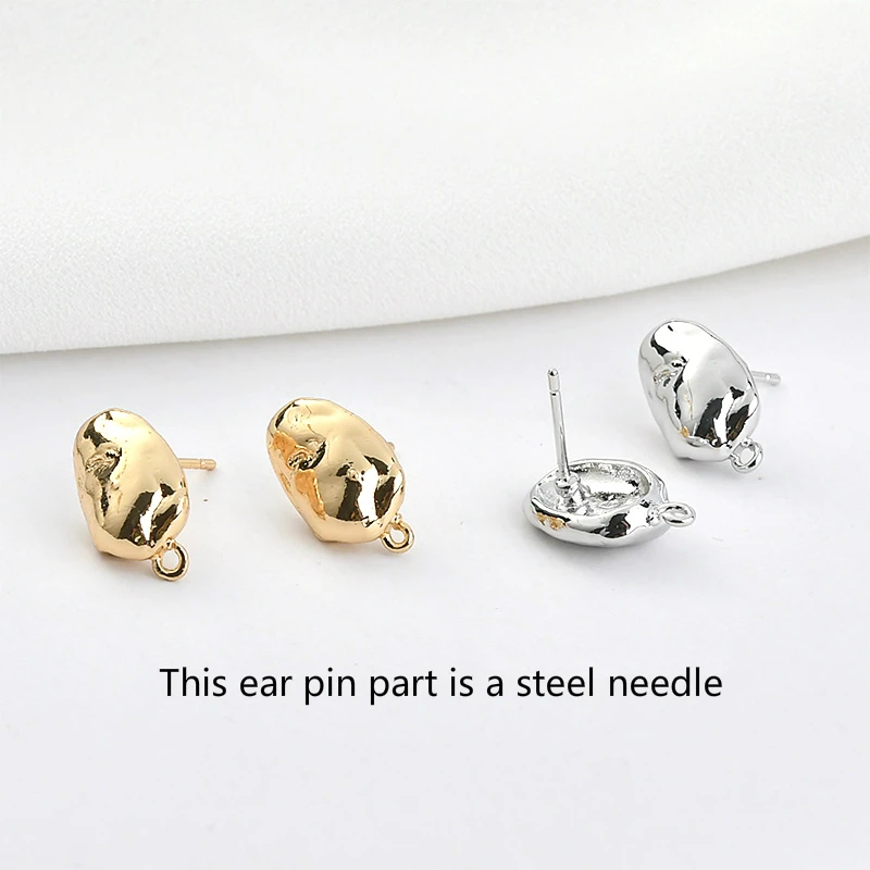 Серьги с абстрактным эллиптическим волнообразным покрытием 18 карат подлинное