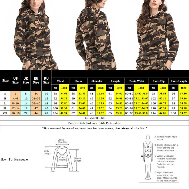 

Spring Autumn Two Piece Set Tracksuits Women Pullover Hooded Sweatshirt Pants Hoodie Ropa Mujer Casual Camouflage Suit Female