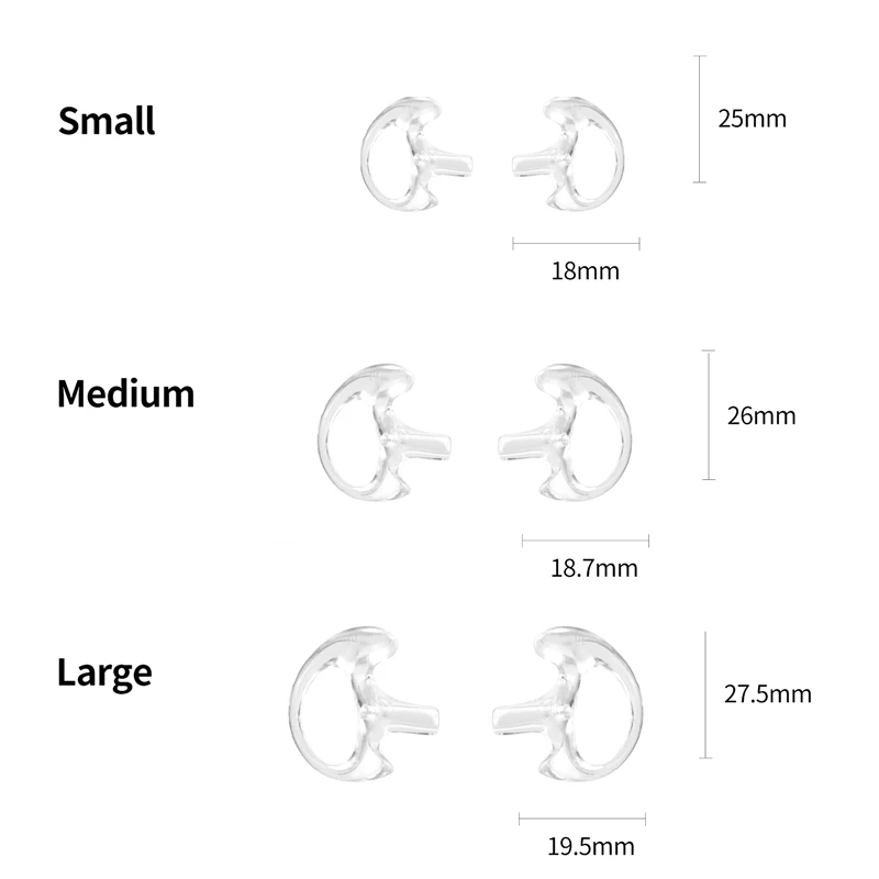 Walkie Surveillance Soft Silicone Ear Mold Earpiece Universal for Acoustic Coil Tube & Ear Mold Kit，Seven Colors