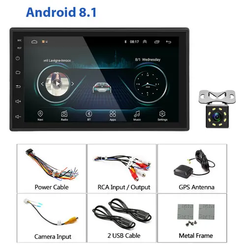 With 8 IR Camera Camecho 2din " Android 8,1 Автомобильный мультимедийный плеер gps WiFi стерео для Volkswagen Nissan Toyota hyundai Polo 2 Din Авторадио - Цвет: With 8 IR Camera