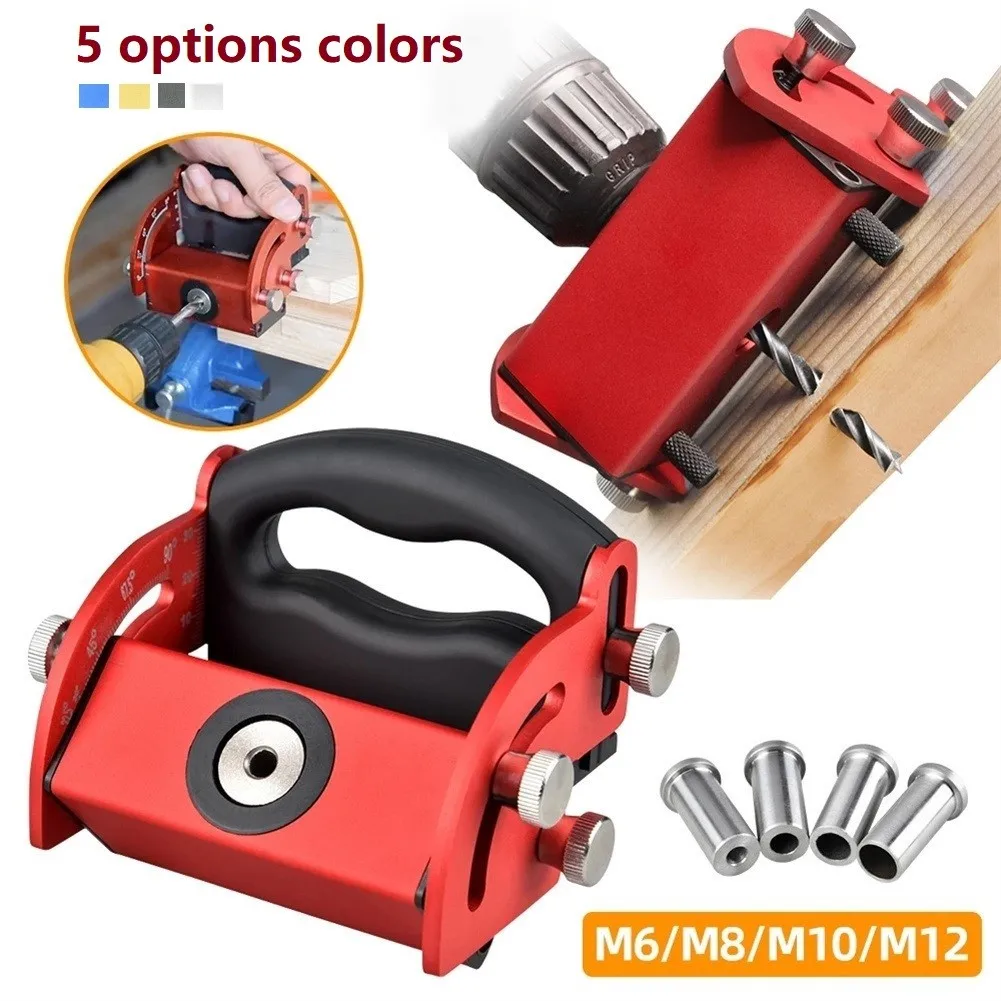 

Angle Adjustable Doweling Jig Aluminum Pocket Drill Guide Wood Punch Locator Precision Displacement Angle Adjust Platform