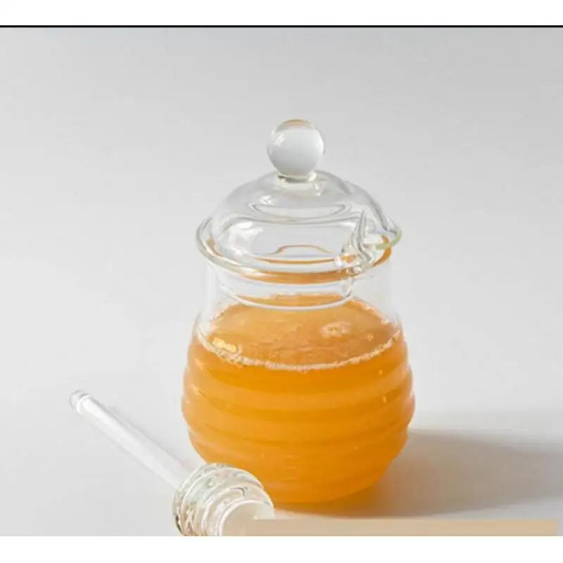 Прозрачная стеклянная медовая банка с крышкой бытовые конфеты специи курица
