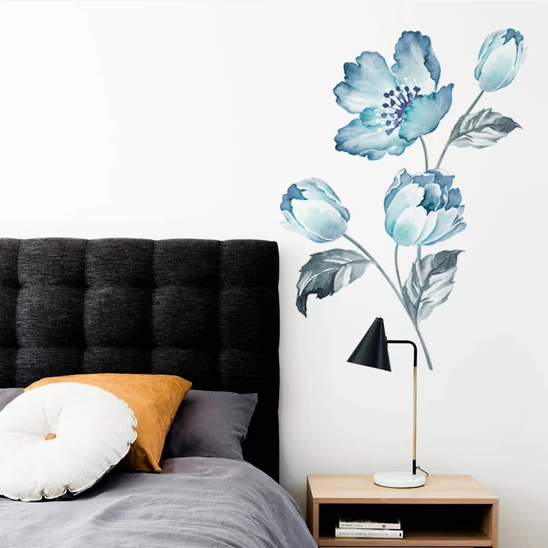 

Beautiful Magnolia Flower Wall Stickers Living Room Bedroom for Home Decor Art Decals Background Stickers Wallpaper Decoration