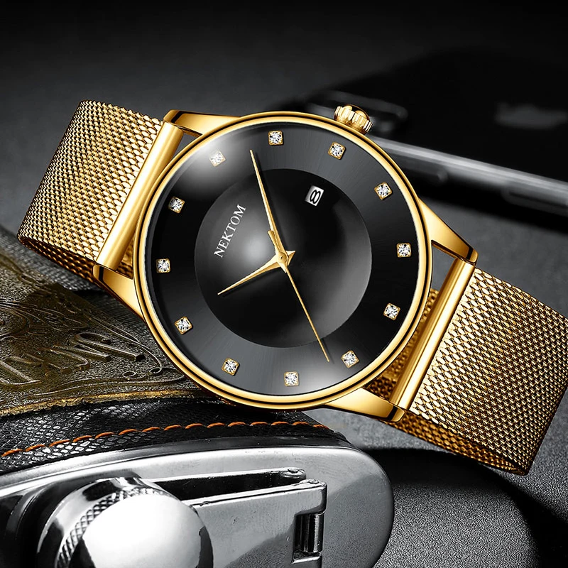 Нектом ультра-тонкие модные трендовые простые часы водонепроницаемые выбор
