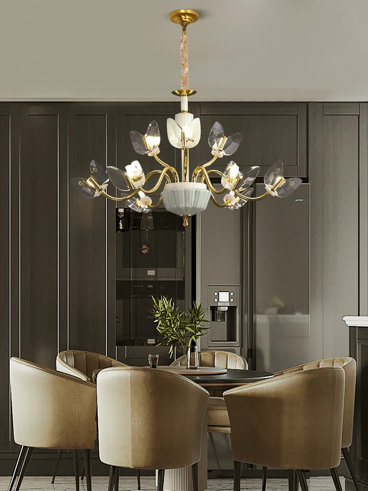 Итальянский светильник Роскошная Современная хрустальная люстра из меди и