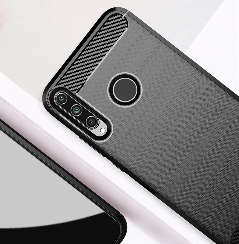 Чехол из углеродного волокна для Huawei P Smart 2020 Z smart + P20 P30 P40 lite E Pro 2019 Y3 Y5 Y6 Y7 Y9 Prime 2018