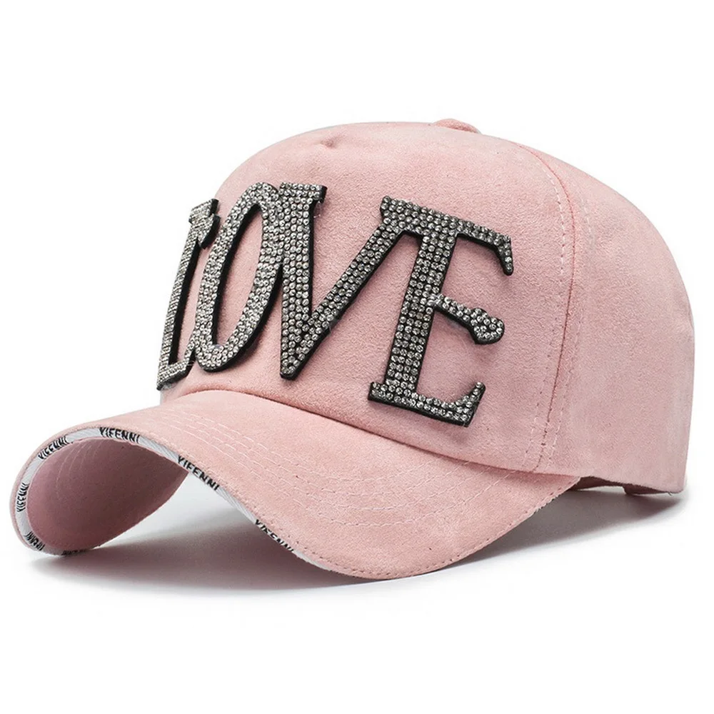 

Spring And Summer Female Baseball Caps Casual Style Polyester Cotton Shiny Letters Outdoor Street Cool Girl Hats