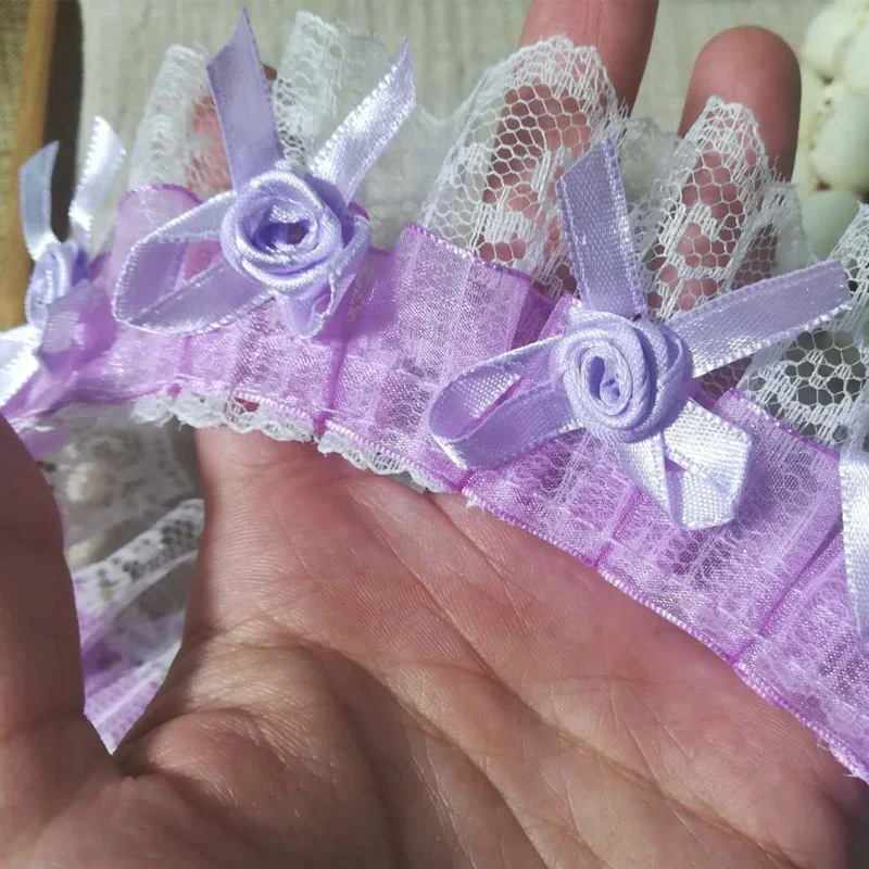 1 ярд Стандартная отделка ткани 4 8 см бант Роза цветы лента кружевной материал для