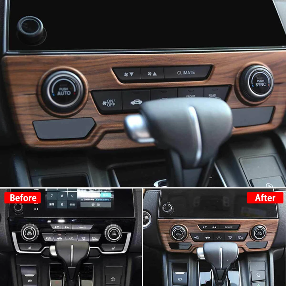 

CRV CR-V 2017-2019 Peach Wood Grain Center Console CD Panel Cover Trim