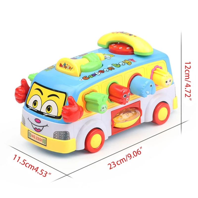 

OOTDTY Baby Toy Fun Bus Bump And Go Car Play music lights, Early Education for 2 - 3 Year Old Girls Boys Toddlers