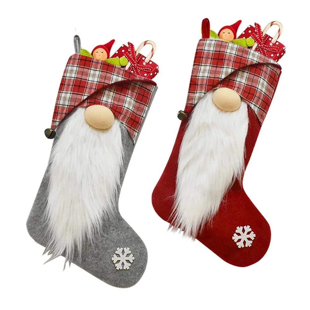 

Kerst Kousen Xmas Tree Haard Decoratieve Sokken Drop Ornament Snoep Zak Gift Houders Opknoping Decoratie