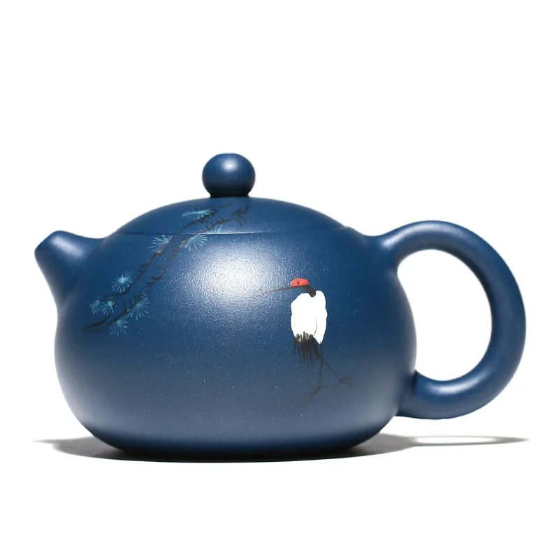 

Explosive Customized Leisurely Xishi Teapot Full Hand-painted Yixing Azure Clay Teapot Kung Fu Tea Set Household Teapot