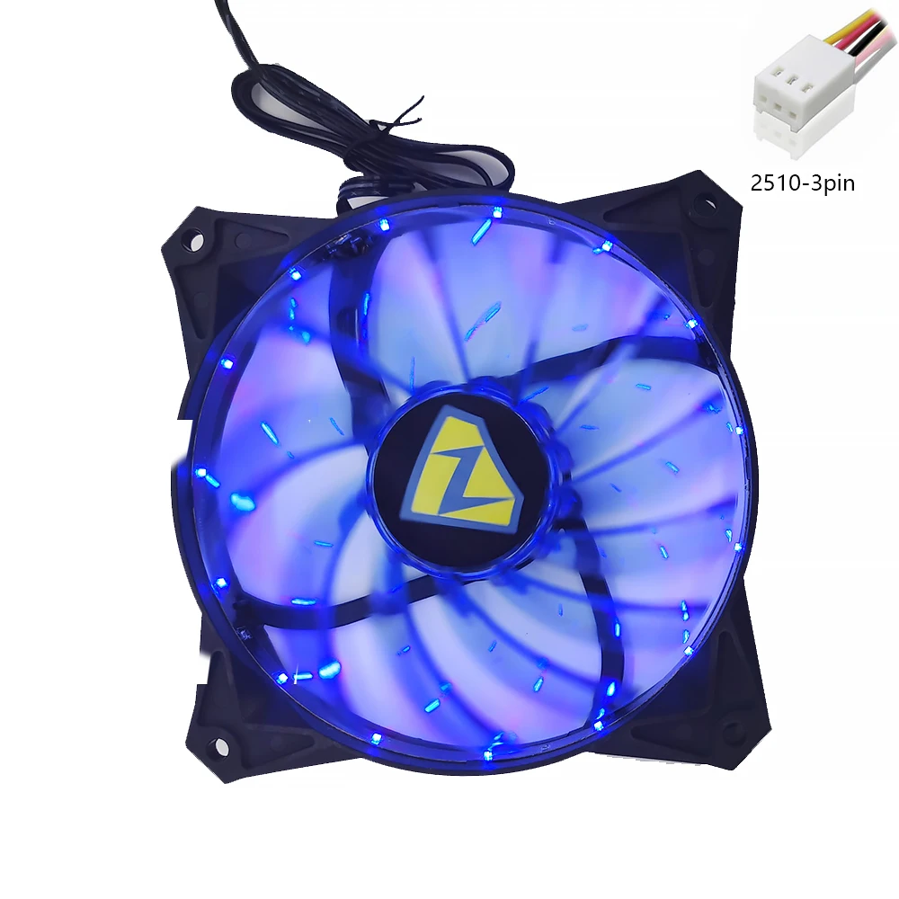 12025 Transparent Light-Emitting 12v 15 Blue Lights Computer Shadow Chassis Wind Fan 12CM Ultra-Quiet | Компьютеры и офис