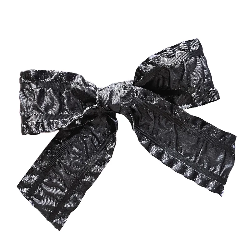 

new European and American style pleated wavy bow hair accessories hair clip satin hair clip accessories suitable for girls
