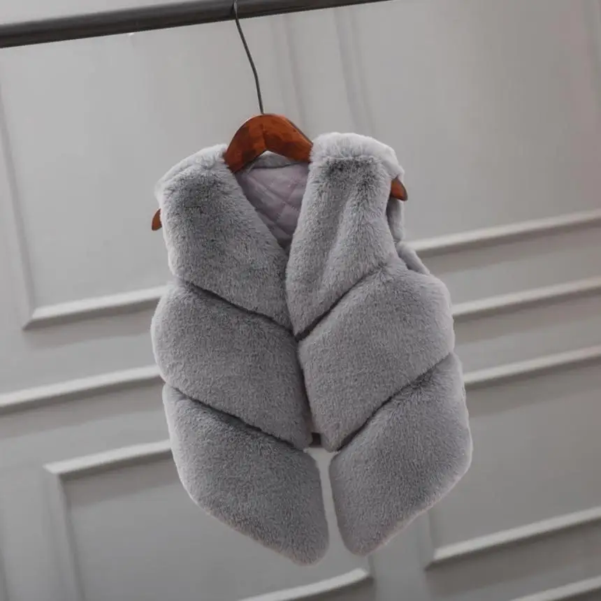 Оптовая продажа зимний модный теплый детский жилет из искусственного меха