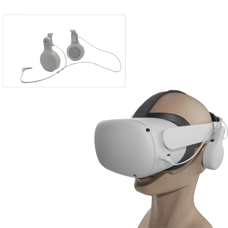 

VR Game Adjustable Headset Wired Earphones for -Oculus Quest 2 VR Accessory 1XCE