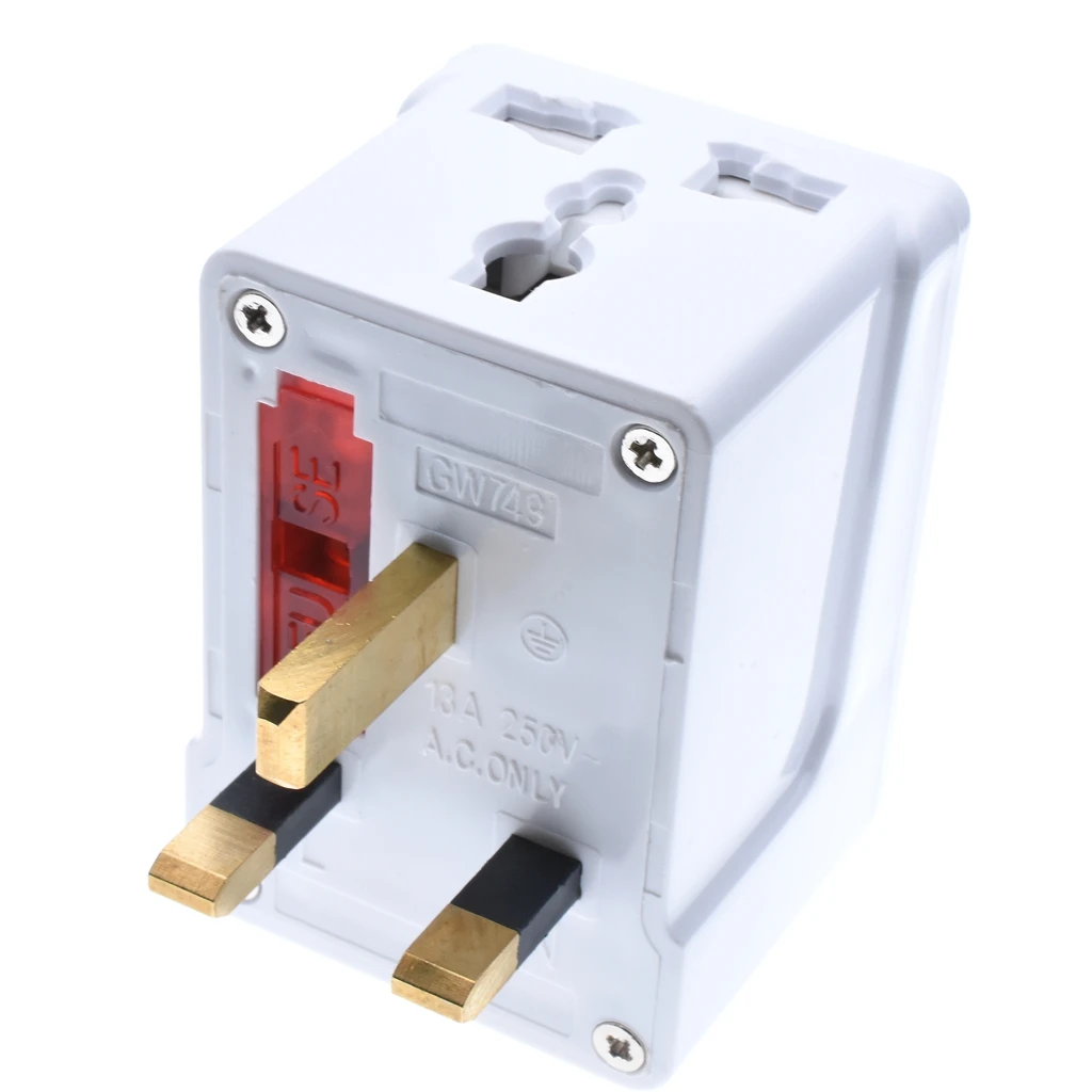 ЕС и США 2-контактный до английская вилка с 3 зубцами Универсальный адаптер