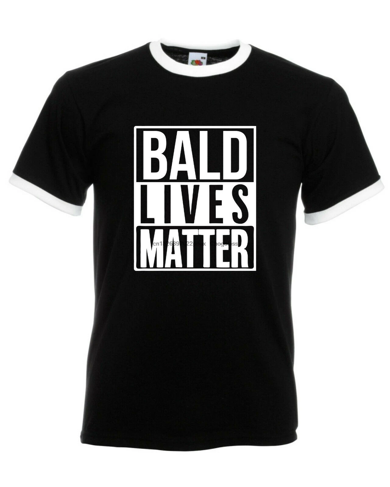 

Bald Lives Matter Ringer T-Shirt Funny Blad Head Spoof Birthday Gift Adult Top