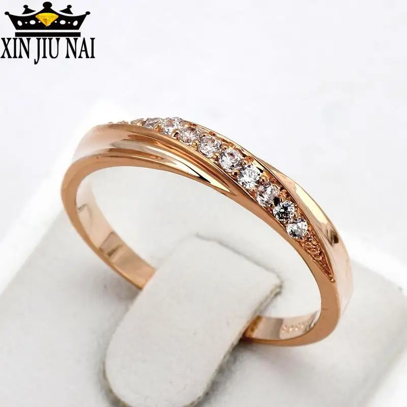 Женское кольцо с кубическим цирконием anillos mujer anel розовое золото 2 цвета|Кольца| |