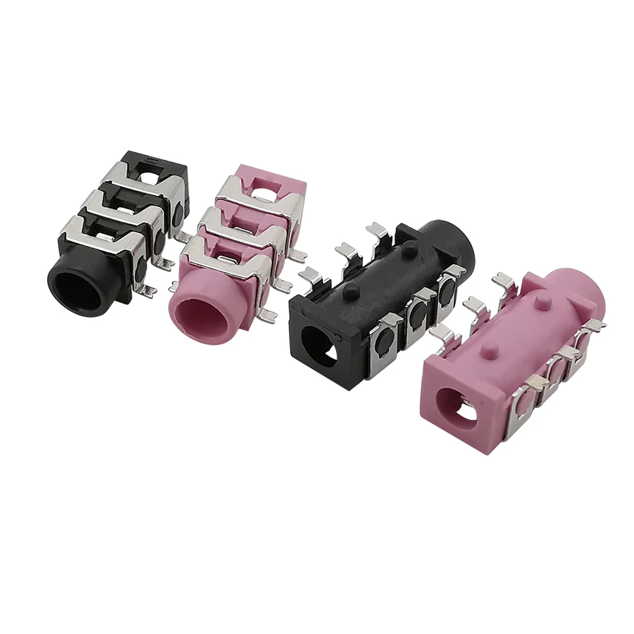 PJ-313D PJ313D SMD 6-контактный гнездовой разъем 3,5 мм, аудиоразъем для наушников, стереоразъем, черный и розовый