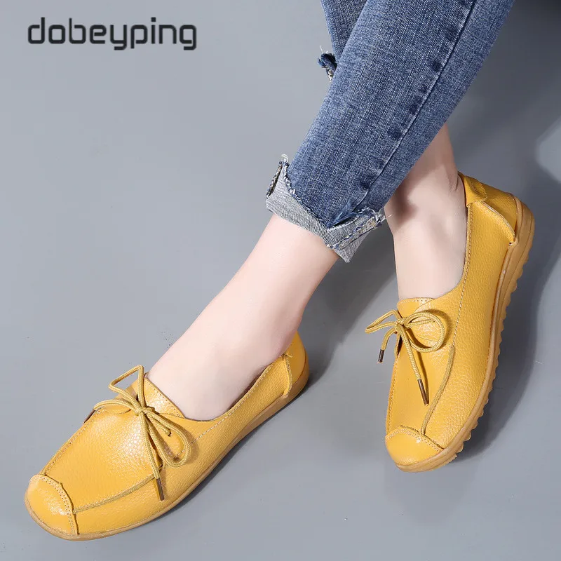 Женские лоферы из натуральной кожи Мягкие прогулочные туфли на плоской подошве