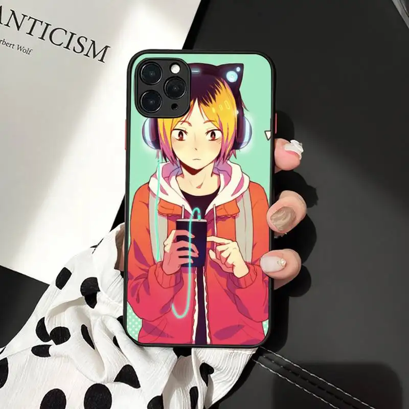 

Anime Kenma Kozume Of Haikyuu Phone Case For iphone 12 11 7 8 plus mini x xs xr pro max matte transparent cover