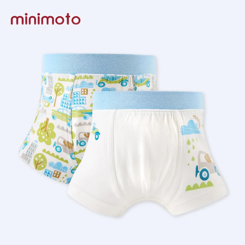Minimoto 2pcs/lot Baby Underpants Children Panties Cotton Printed Boys Underwear Boxer Briefs Kid Underware Pants |