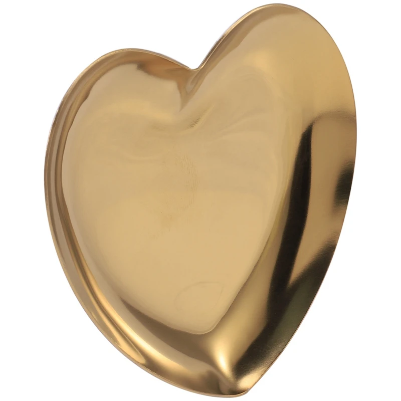 2X Heart Shaped Jewelry Serving Plate Metal Tray Storage Arrange Fruit Home Gold | Дом и сад
