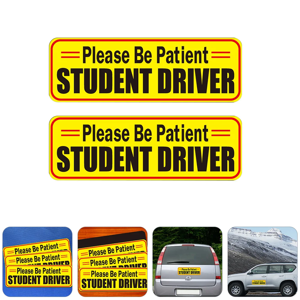 

2pcs Reflective Car Signs Student Driver Magnets Reusable Movable Car Stickers