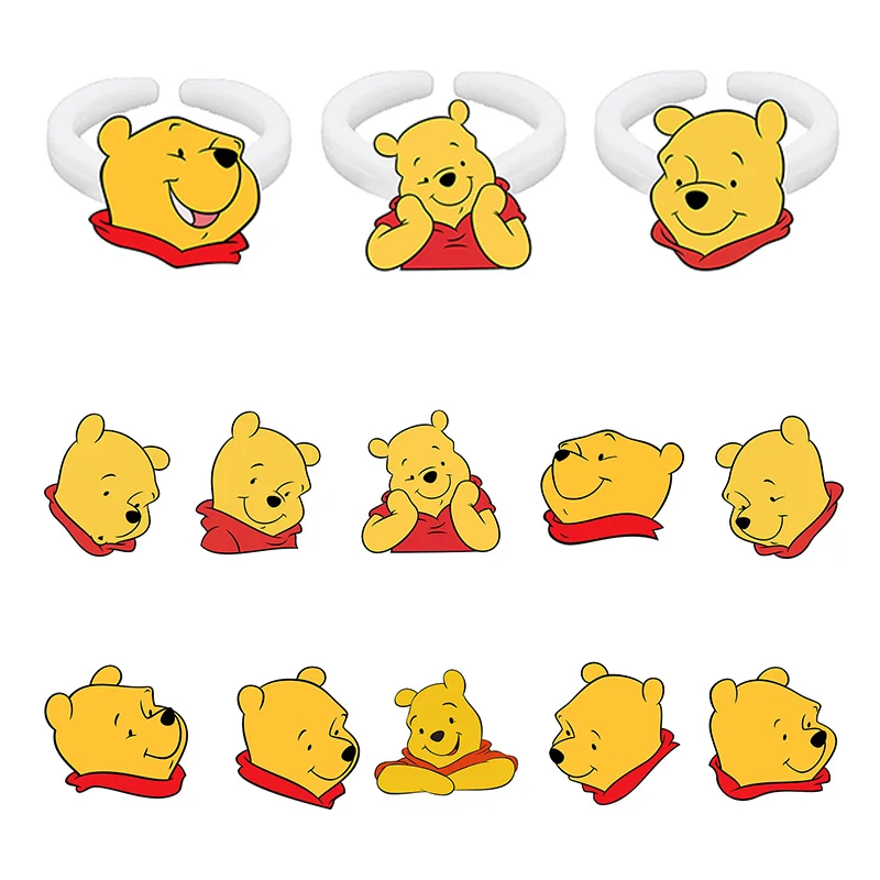 

Disney Winnie The Pooh Avatar Classic Cute Animated Character Pattern Image To Send Friends Acrylic Ring Epoxy Resin Ring
